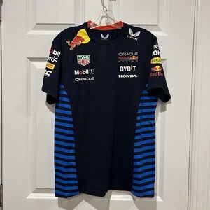 Castore Red Bull Racing F1 2024 Team Set Up T-Shirt Navy Blue Men's Size Small